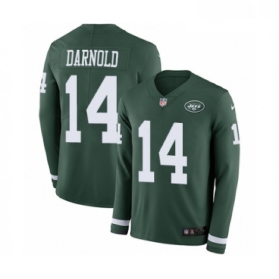 Youth Nike New York Jets 14 Sam Darnold Limited Green Therma Long Sleeve NFL Jersey Youth Nike New York Jets 14 Sam Darnold Limited Green Therma Long Sleeve NFL Jersey