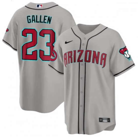 Men Arizona Diamondbacks 23 Zac Gallen 2023 24 Gray Cool Base Stitched Baseball Jersey Men Arizona Diamondbacks 23 Zac Gallen 2023 24 Gray Cool Base Stitched Baseball Jersey