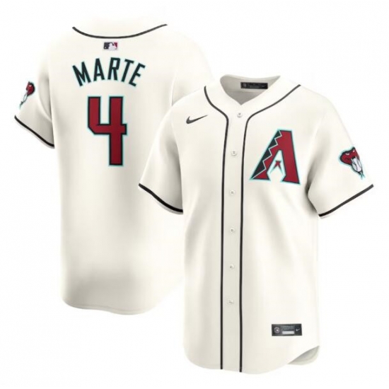 Men Arizona Diamondbacks 4 Ketel Marte 2023 24 Cream Cool Base Stitched Baseball Jersey Men Arizona Diamondbacks 4 Ketel Marte 2023 24 Cream Cool Base Stitched Baseball Jersey