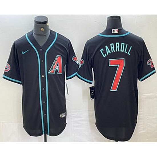Men Arizona Diamondbacks 7 Corbin Carroll Black 2024 Stitched Cool Base Nike Jersey Men Arizona Diamondbacks 7 Corbin Carroll Black 2024 Stitched Cool Base Nike Jersey