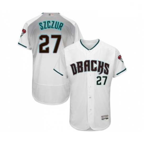 Mens Arizona Diamondbacks 27 Matt Szczur White Teal Alternate Authentic Collection Flex Base Baseball Jersey Mens Arizona Diamondbacks 27 Matt Szczur White Teal Alternate Authentic Collection Flex Base Baseball Jersey