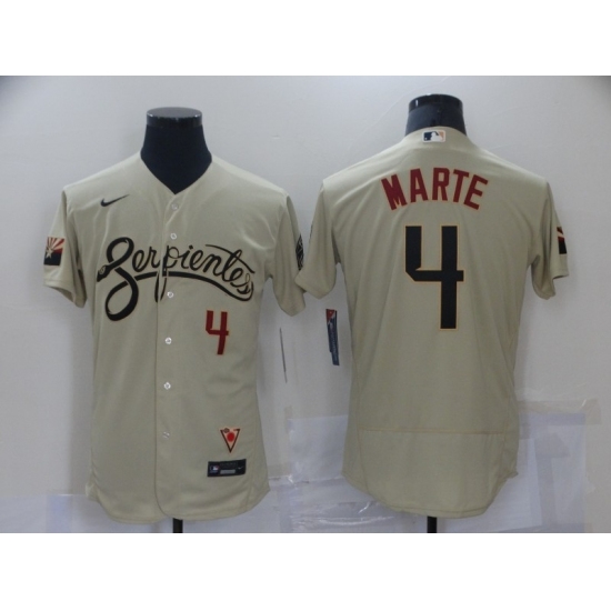 Men's Arizona Diamondbacks #4 White Teal Gold 2021 City Connect Replica Player Jersey Men's Arizona Diamondbacks #4 White Teal Gold 2021 City Connect Replica Player Jersey