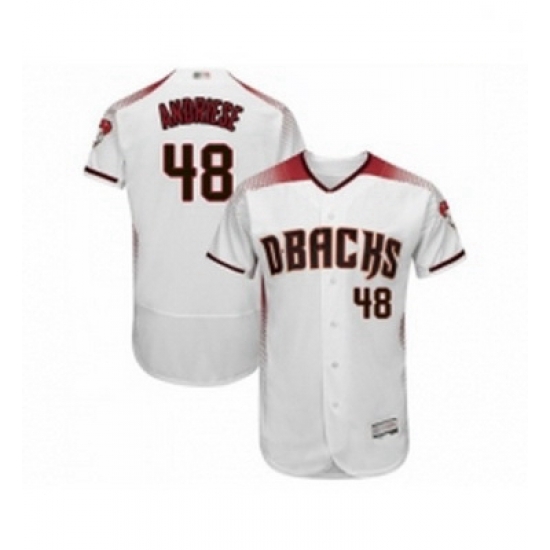 Mens Arizona Diamondbacks 48 Abraham Almonte White Home Authentic Collection Flex Base Baseball Jersey Mens Arizona Diamondbacks 48 Abraham Almonte White Home Authentic Collection Flex Base Baseball Jersey