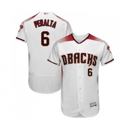 Mens Arizona Diamondbacks 6 David Peralta White Home Authentic Collection Flex Base Baseball Jersey Mens Arizona Diamondbacks 6 David Peralta White Home Authentic Collection Flex Base Baseball Jersey