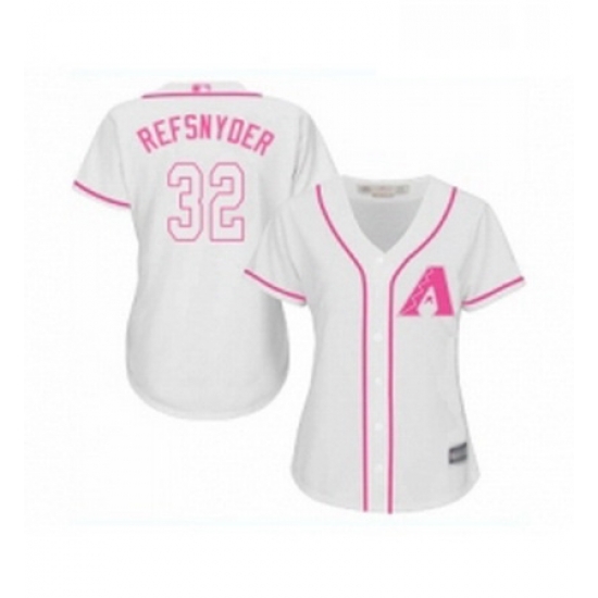 Womens Arizona Diamondbacks 32 Rob Refsnyder Replica White Fashion Baseball Jersey Womens Arizona Diamondbacks 32 Rob Refsnyder Replica White Fashion Baseball Jersey