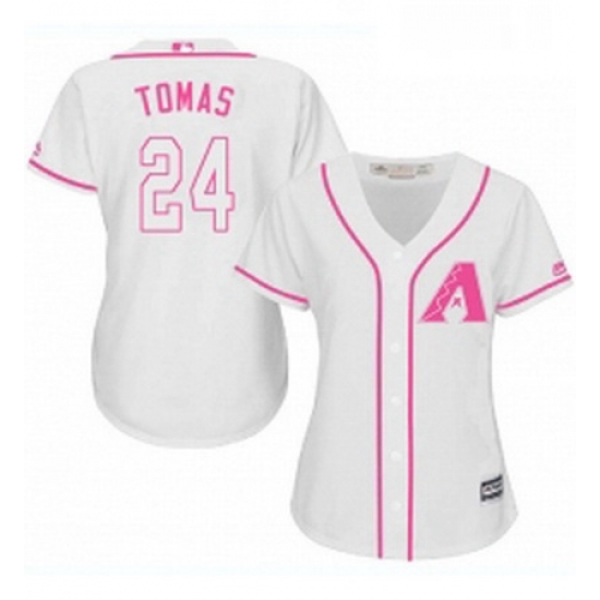 Womens Majestic Arizona Diamondbacks 24 Yasmany Tomas Replica White Fashion MLB Jersey Womens Majestic Arizona Diamondbacks 24 Yasmany Tomas Replica White Fashion MLB Jersey