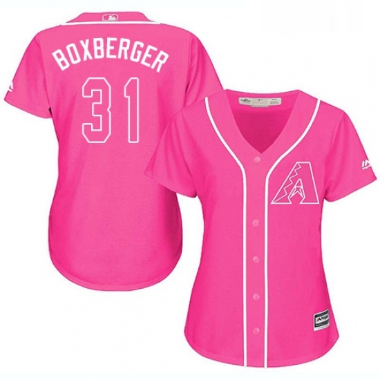Womens Majestic Arizona Diamondbacks 31 Brad Boxberger Authentic Pink Fashion MLB Jersey Womens Majestic Arizona Diamondbacks 31 Brad Boxberger Authentic Pink Fashion MLB Jersey