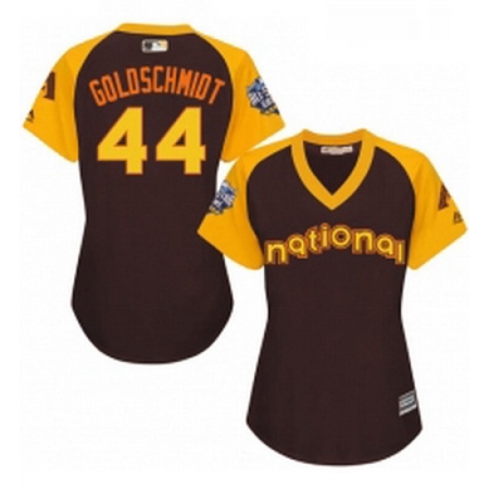 Womens Majestic Arizona Diamondbacks 44 Paul Goldschmidt Authentic Brown 2016 All Star National League BP Cool Base MLB Jersey Womens Majestic Arizona Diamondbacks 44 Paul Goldschmidt Authentic Brown 2016 All Star National League BP Cool Base MLB Jersey