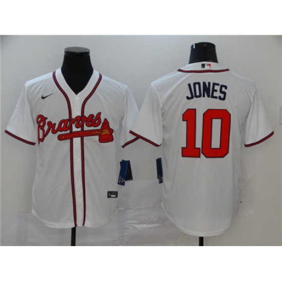 Braves 10 Chipper Jones White 2020 Nike Cool Base Jersey Braves 10 Chipper Jones White 2020 Nike Cool Base Jersey