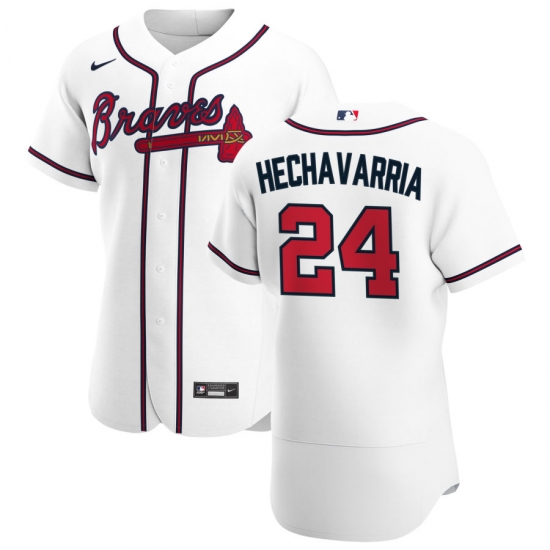 Men Atlanta Braves 24 Adeiny Hechavarria Men Nike White Home 2020 Flex Base Player MLB Jersey Men Atlanta Braves 24 Adeiny Hechavarria Men Nike White Home 2020 Flex Base Player MLB Jersey