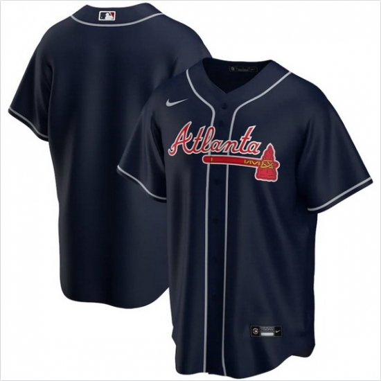 Men Atlanta Braves Nike Navy Blue Blank Jersey Men Atlanta Braves Nike Navy Blue Blank Jersey
