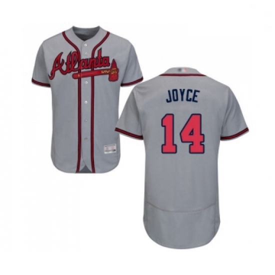 Mens Atlanta Braves 14 Matt Joyce Grey Road Flex Base Authentic Collection Baseball Jersey Mens Atlanta Braves 14 Matt Joyce Grey Road Flex Base Authentic Collection Baseball Jersey