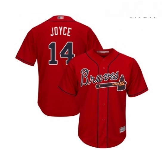 Mens Atlanta Braves 14 Matt Joyce Replica Red Alternate Cool Base Baseball Jersey Mens Atlanta Braves 14 Matt Joyce Replica Red Alternate Cool Base Baseball Jersey