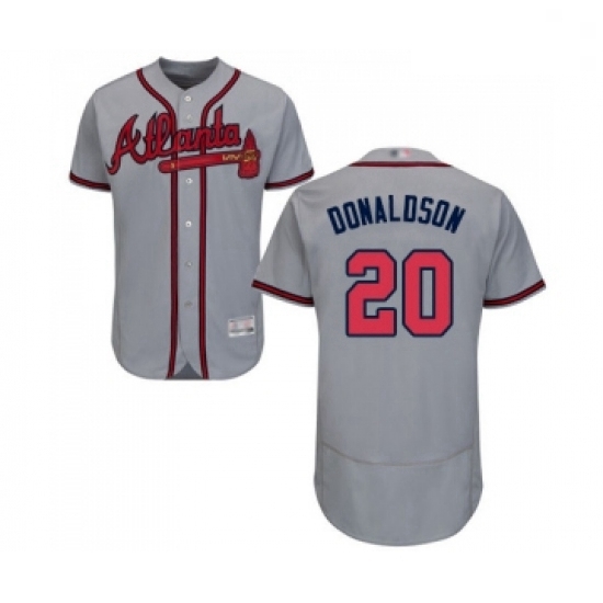 Mens Atlanta Braves 20 Josh Donaldson Grey Road Flex Base Authentic Collection Baseball Jersey Mens Atlanta Braves 20 Josh Donaldson Grey Road Flex Base Authentic Collection Baseball Jersey