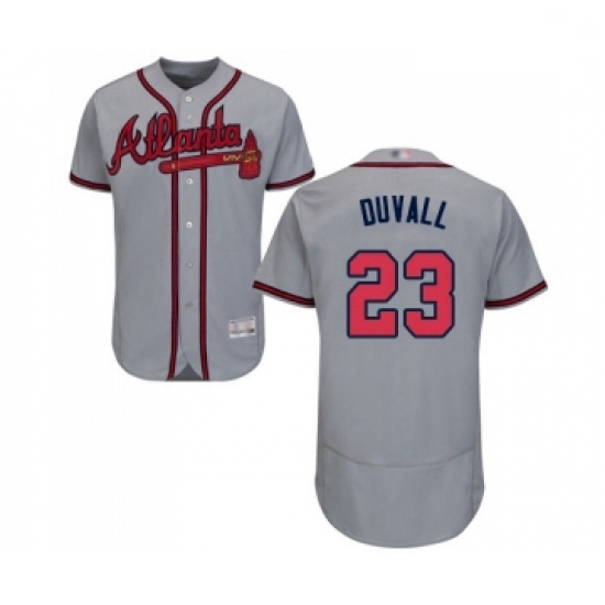 Mens Atlanta Braves 23 Adam Duvall Grey Road Flex Base Authentic Collection Baseball Jersey Mens Atlanta Braves 23 Adam Duvall Grey Road Flex Base Authentic Collection Baseball Jersey