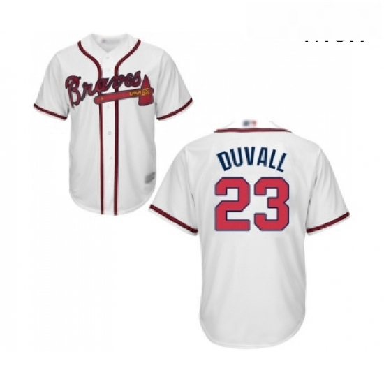 Mens Atlanta Braves 23 Adam Duvall Replica White Home Cool Base Baseball Jersey Mens Atlanta Braves 23 Adam Duvall Replica White Home Cool Base Baseball Jersey