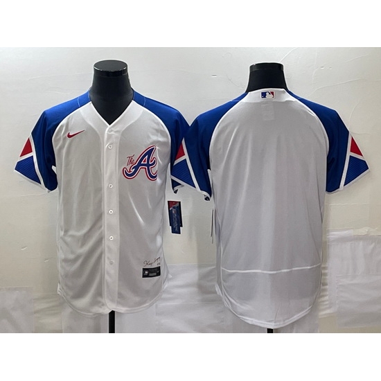Men's Atlanta Braves Blank White 2023 City Connect Flex Base Stitched Baseball Jersey Men's Atlanta Braves Blank White 2023 City Connect Flex Base Stitched Baseball Jersey