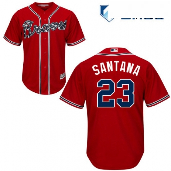 Mens Majestic Atlanta Braves 23 Danny Santana Replica Red Alternate Cool Base MLB Jersey Mens Majestic Atlanta Braves 23 Danny Santana Replica Red Alternate Cool Base MLB Jersey