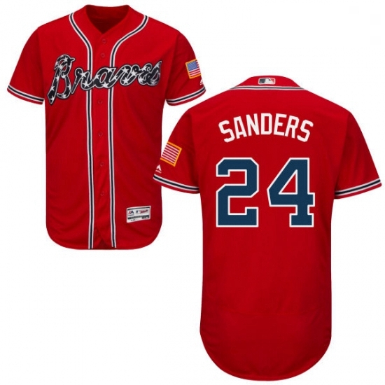 Mens Majestic Atlanta Braves 24 Deion Sanders Red Alternate Flex Base Authentic Collection MLB Jersey Mens Majestic Atlanta Braves 24 Deion Sanders Red Alternate Flex Base Authentic Collection MLB Jersey
