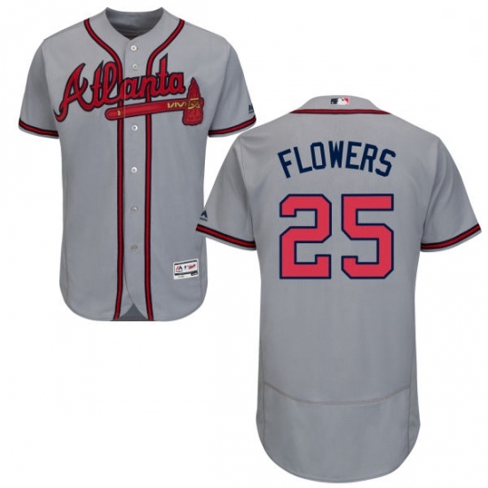 Mens Majestic Atlanta Braves 25 Tyler Flowers Grey Road Flex Base Authentic Collection MLB Jersey Mens Majestic Atlanta Braves 25 Tyler Flowers Grey Road Flex Base Authentic Collection MLB Jersey