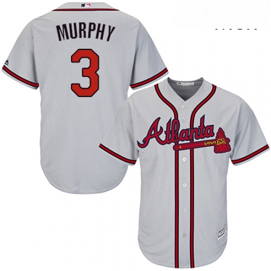 Mens Majestic Atlanta Braves 3 Dale Murphy Replica Grey Road Cool Base MLB Jersey Mens Majestic Atlanta Braves 3 Dale Murphy Replica Grey Road Cool Base MLB Jersey