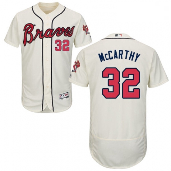 Mens Majestic Atlanta Braves 32 Brandon McCarthy Cream Alternate Flex Base Authentic Collection MLB Jersey Mens Majestic Atlanta Braves 32 Brandon McCarthy Cream Alternate Flex Base Authentic Collection MLB Jersey