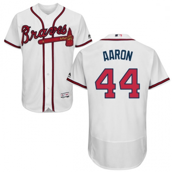 Mens Majestic Atlanta Braves 44 Hank Aaron White Home Flex Base Authentic Collection MLB Jersey Mens Majestic Atlanta Braves 44 Hank Aaron White Home Flex Base Authentic Collection MLB Jersey