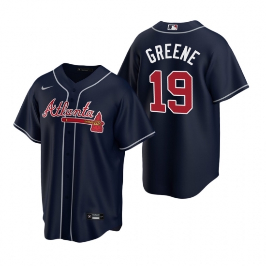 Mens Nike Atlanta Braves 19 Shane Greene Navy Alternate Stitched Baseball Jersey Mens Nike Atlanta Braves 19 Shane Greene Navy Alternate Stitched Baseball Jersey