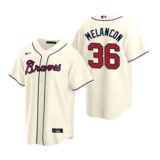 Mens Nike Atlanta Braves 36 Mark Melancon Cream Alternate Stitched Baseball Jersey Mens Nike Atlanta Braves 36 Mark Melancon Cream Alternate Stitched Baseball Jersey
