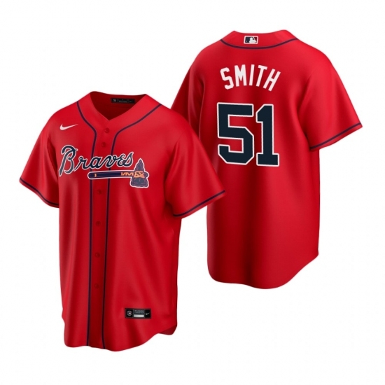 Mens Nike Atlanta Braves 51 Will Smith Red Alternate Stitched Baseball Jersey Mens Nike Atlanta Braves 51 Will Smith Red Alternate Stitched Baseball Jersey