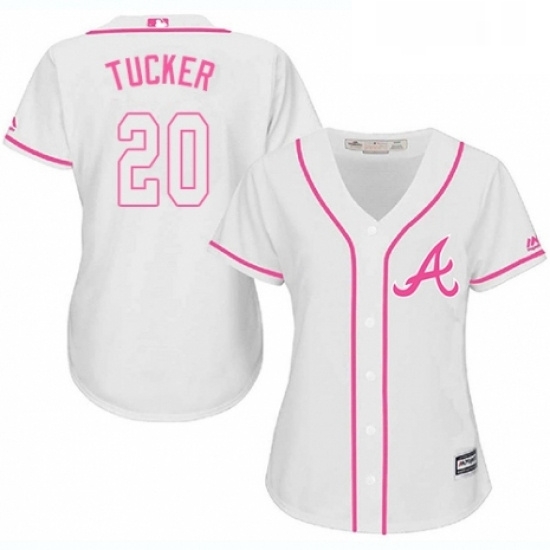 Womens Majestic Atlanta Braves 20 Preston Tucker Replica White Fashion Cool Base MLB Jersey Womens Majestic Atlanta Braves 20 Preston Tucker Replica White Fashion Cool Base MLB Jersey