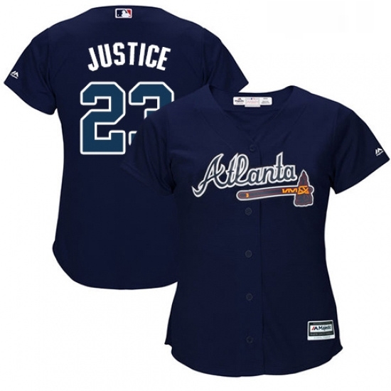 Womens Majestic Atlanta Braves 23 David Justice Authentic Blue Alternate Road Cool Base MLB Jersey Womens Majestic Atlanta Braves 23 David Justice Authentic Blue Alternate Road Cool Base MLB Jersey
