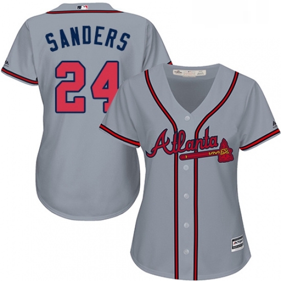 Womens Majestic Atlanta Braves 24 Deion Sanders Authentic Grey Road Cool Base MLB Jersey Womens Majestic Atlanta Braves 24 Deion Sanders Authentic Grey Road Cool Base MLB Jersey