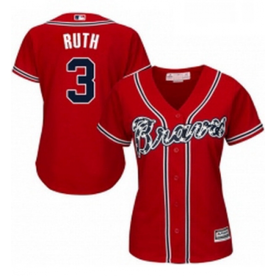 Womens Majestic Atlanta Braves 3 Babe Ruth Authentic Red Alternate Cool Base MLB Jersey Womens Majestic Atlanta Braves 3 Babe Ruth Authentic Red Alternate Cool Base MLB Jersey