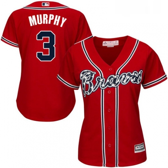 Womens Majestic Atlanta Braves 3 Dale Murphy Replica Red Alternate Cool Base MLB Jersey Womens Majestic Atlanta Braves 3 Dale Murphy Replica Red Alternate Cool Base MLB Jersey