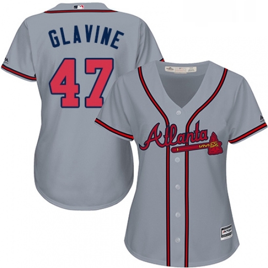 Womens Majestic Atlanta Braves 47 Tom Glavine Authentic Grey Road Cool Base MLB Jersey Womens Majestic Atlanta Braves 47 Tom Glavine Authentic Grey Road Cool Base MLB Jersey