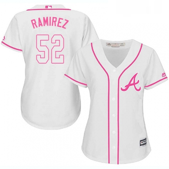 Womens Majestic Atlanta Braves 52 Jose Ramirez Authentic White Fashion Cool Base MLB Jersey Womens Majestic Atlanta Braves 52 Jose Ramirez Authentic White Fashion Cool Base MLB Jersey