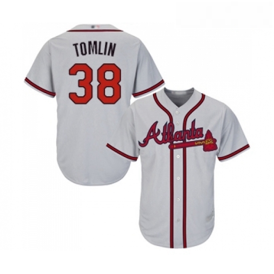 Youth Atlanta Braves 38 Josh Tomlin Replica Grey Road Cool Base Baseball Jersey Youth Atlanta Braves 38 Josh Tomlin Replica Grey Road Cool Base Baseball Jersey