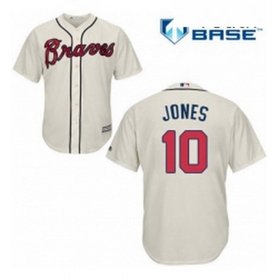 Youth Majestic Atlanta Braves 10 Chipper Jones Authentic Cream Alternate 2 Cool Base MLB Jersey Youth Majestic Atlanta Braves 10 Chipper Jones Authentic Cream Alternate 2 Cool Base MLB Jersey