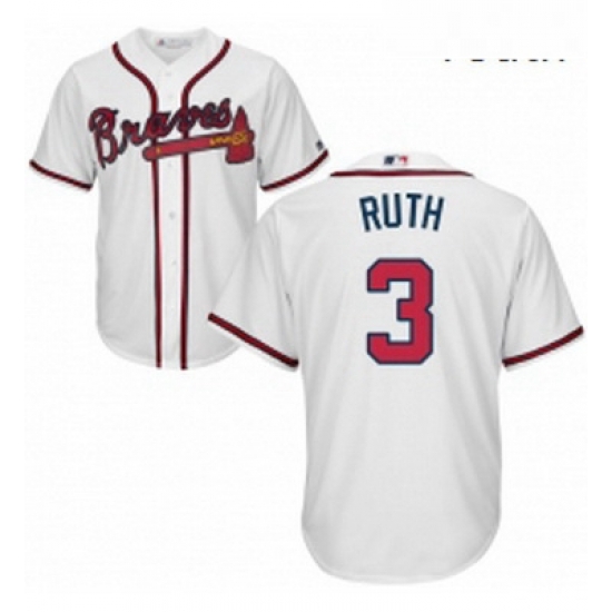Youth Majestic Atlanta Braves 3 Babe Ruth Replica White Home Cool Base MLB Jersey Youth Majestic Atlanta Braves 3 Babe Ruth Replica White Home Cool Base MLB Jersey