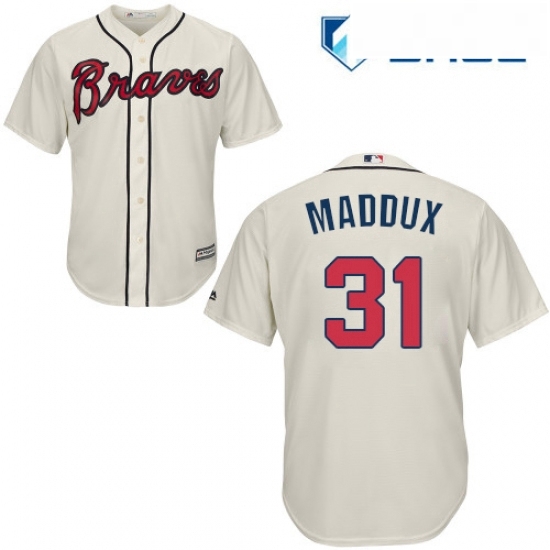 Youth Majestic Atlanta Braves 31 Greg Maddux Authentic Cream Alternate 2 Cool Base MLB Jersey Youth Majestic Atlanta Braves 31 Greg Maddux Authentic Cream Alternate 2 Cool Base MLB Jersey