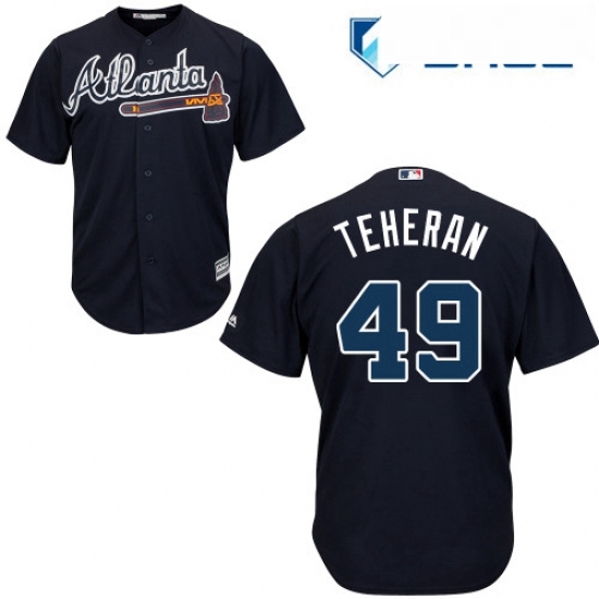 Youth Majestic Atlanta Braves 49 Julio Teheran Replica Blue Alternate Road Cool Base MLB Jersey Youth Majestic Atlanta Braves 49 Julio Teheran Replica Blue Alternate Road Cool Base MLB Jersey