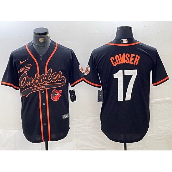Men Baltimore Orioles 17 Colton Cowser Black 2023 City Connect Cool Base Stitched Baseball Jersey 5 Men Baltimore Orioles 17 Colton Cowser Black 2023 City Connect Cool Base Stitched Baseball Jersey 5