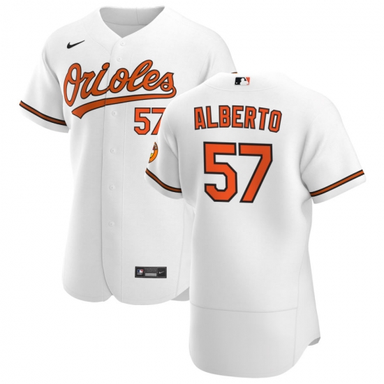 Men Baltimore Orioles 57 Hanser Alberto Men Nike White Home 2020 Flex Base Player MLB Jersey Men Baltimore Orioles 57 Hanser Alberto Men Nike White Home 2020 Flex Base Player MLB Jersey