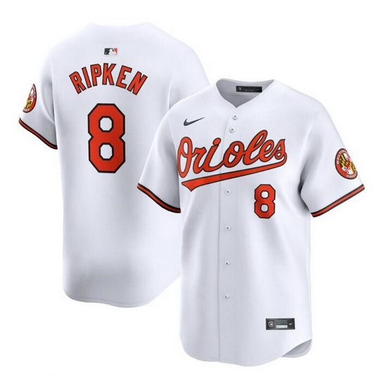 Men Baltimore Orioles 8 Cal Ripken Jr White 2024 Home Limited Cool Base Stitched Baseball Jersey Men Baltimore Orioles 8 Cal Ripken Jr White 2024 Home Limited Cool Base Stitched Baseball Jersey