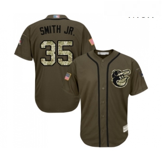 Mens Baltimore Orioles 35 Dwight Smith Jr Authentic Green Salute to Service Baseball Jersey Mens Baltimore Orioles 35 Dwight Smith Jr Authentic Green Salute to Service Baseball Jersey