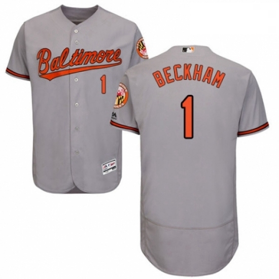 Mens Majestic Baltimore Orioles 1 Tim Beckham Grey Road Flex Base Authentic Collection MLB Jersey Mens Majestic Baltimore Orioles 1 Tim Beckham Grey Road Flex Base Authentic Collection MLB Jersey
