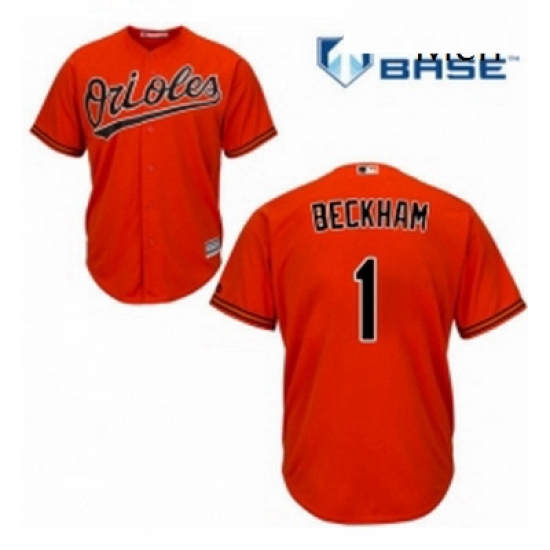 Mens Majestic Baltimore Orioles 1 Tim Beckham Replica Orange Alternate Cool Base MLB Jersey Mens Majestic Baltimore Orioles 1 Tim Beckham Replica Orange Alternate Cool Base MLB Jersey