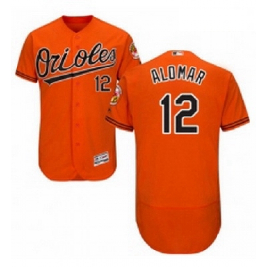 Mens Majestic Baltimore Orioles 12 Roberto Alomar Orange Alternate Flex Base Authentic Collection MLB Jersey Mens Majestic Baltimore Orioles 12 Roberto Alomar Orange Alternate Flex Base Authentic Collection MLB Jersey