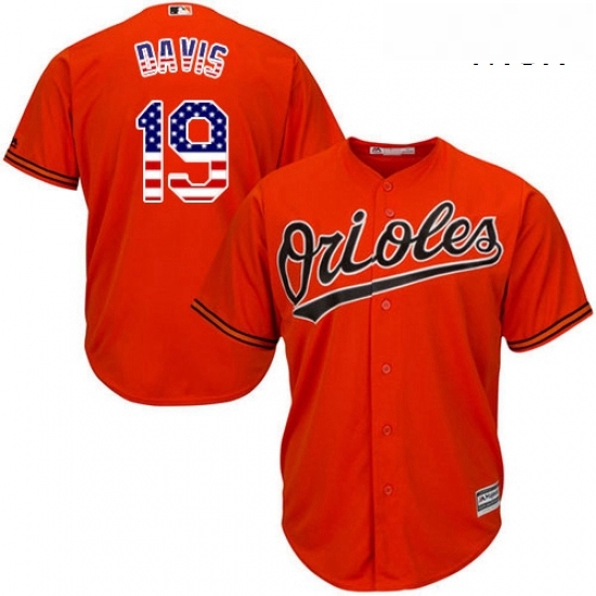 Mens Majestic Baltimore Orioles 19 Chris Davis Replica Orange USA Flag Fashion MLB Jersey Mens Majestic Baltimore Orioles 19 Chris Davis Replica Orange USA Flag Fashion MLB Jersey